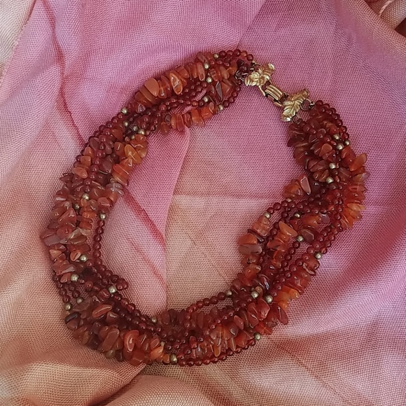 CARNELIAN TORSADE NECKLACE - Picture 3 of 5